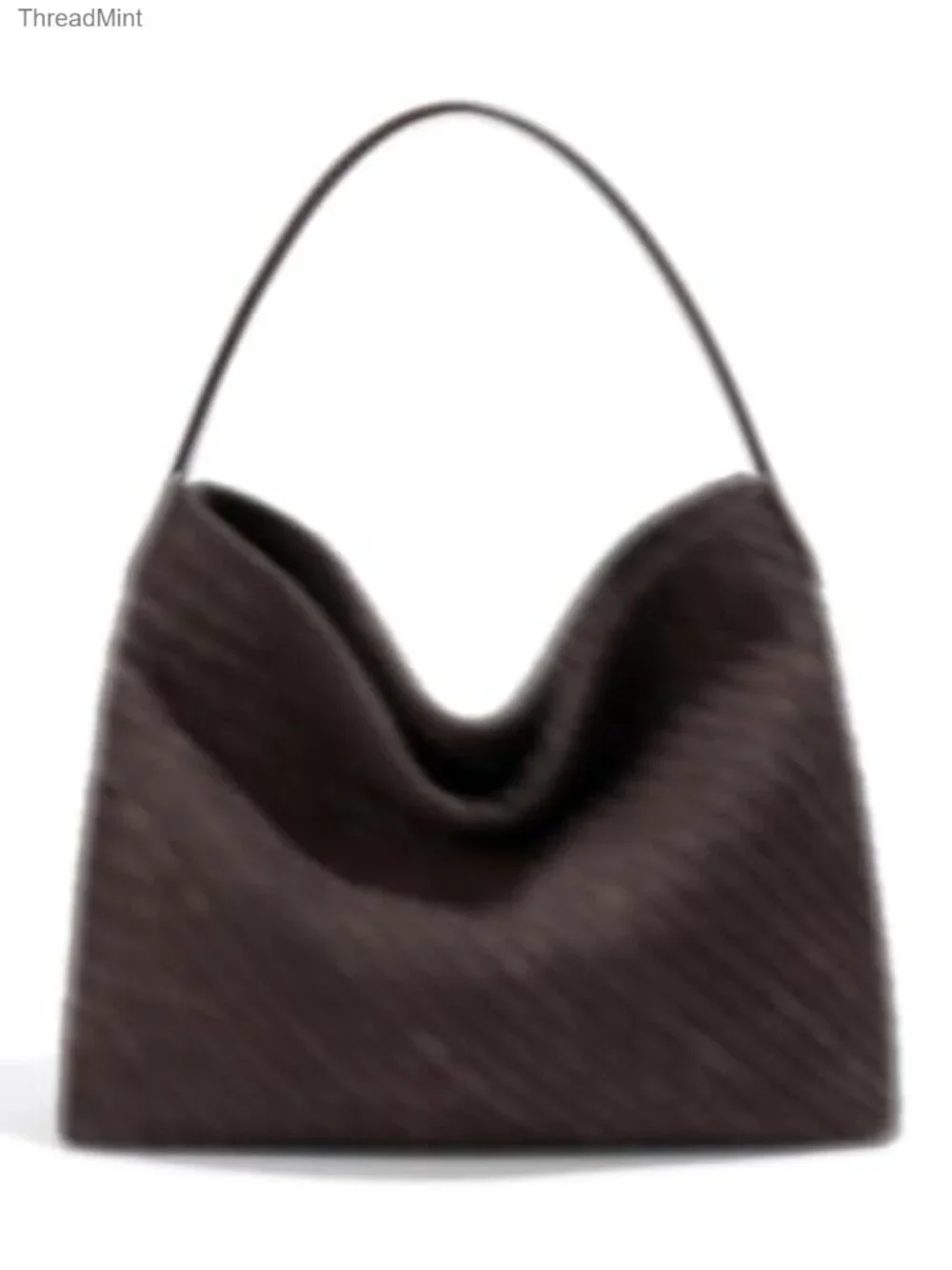 Slouchy Faux Suede Woven Hobo Bag Womens Shoulder Satchel Tote Handbag